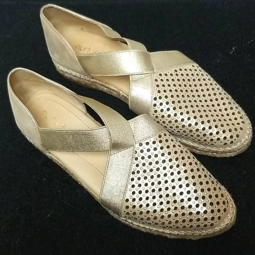 Gold Sandals Platform Flat espadrilles nurture cantrell